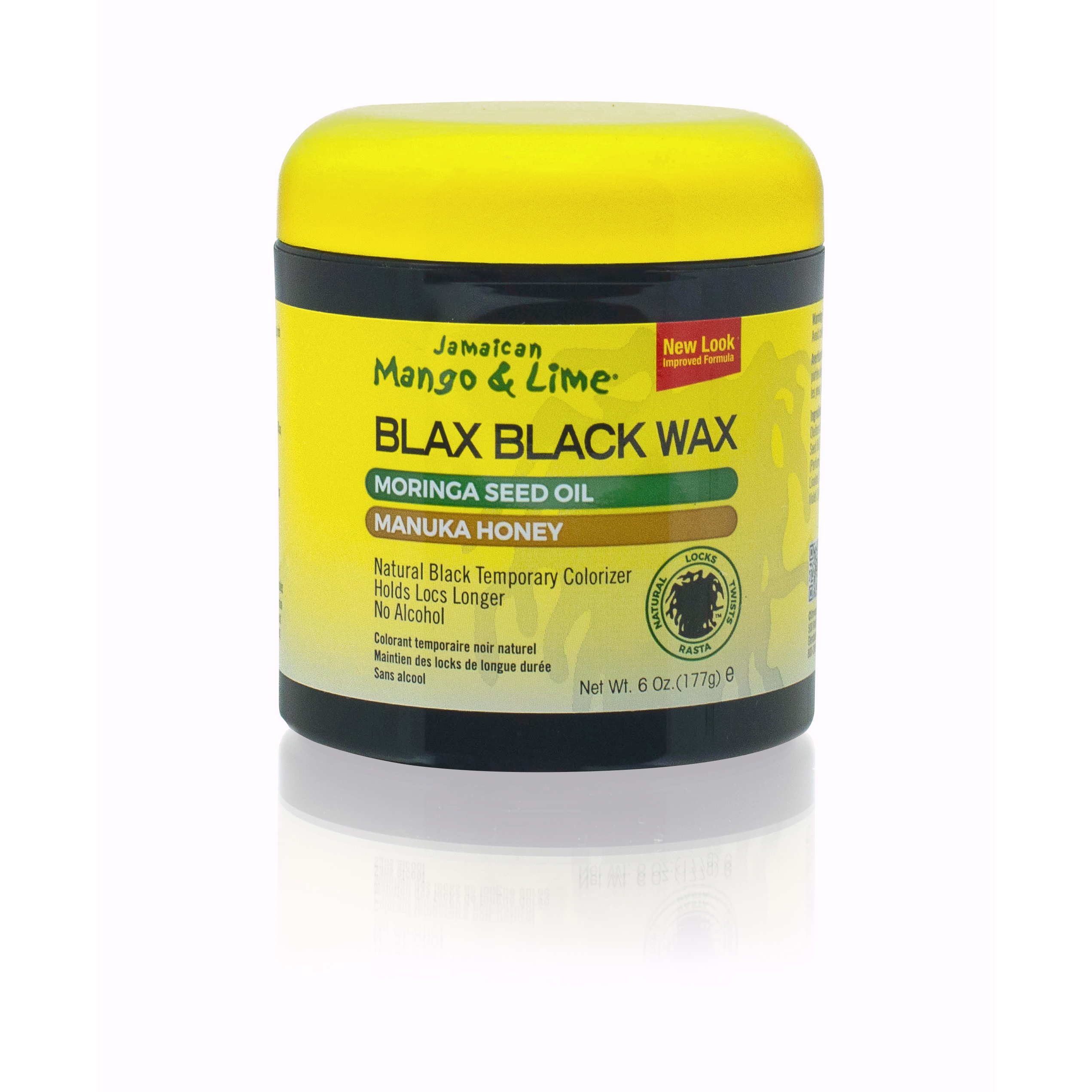 BLAX BLACK WAX 6 oz - Natural, temporary gray coverage. - Jamaican Mango &  Lime