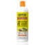 Jamaican Mango & Lime Loc Unloc, 16oz. A creamy conditioner formulated with nourishing ingredients to effortlessly detangle locs and faux locs while preventing breakage and minimizing shedding. Packaged in a white bottle with an orange flip top cap and a yellow label featuring bold black and white text, ingredient images, and orange accents.